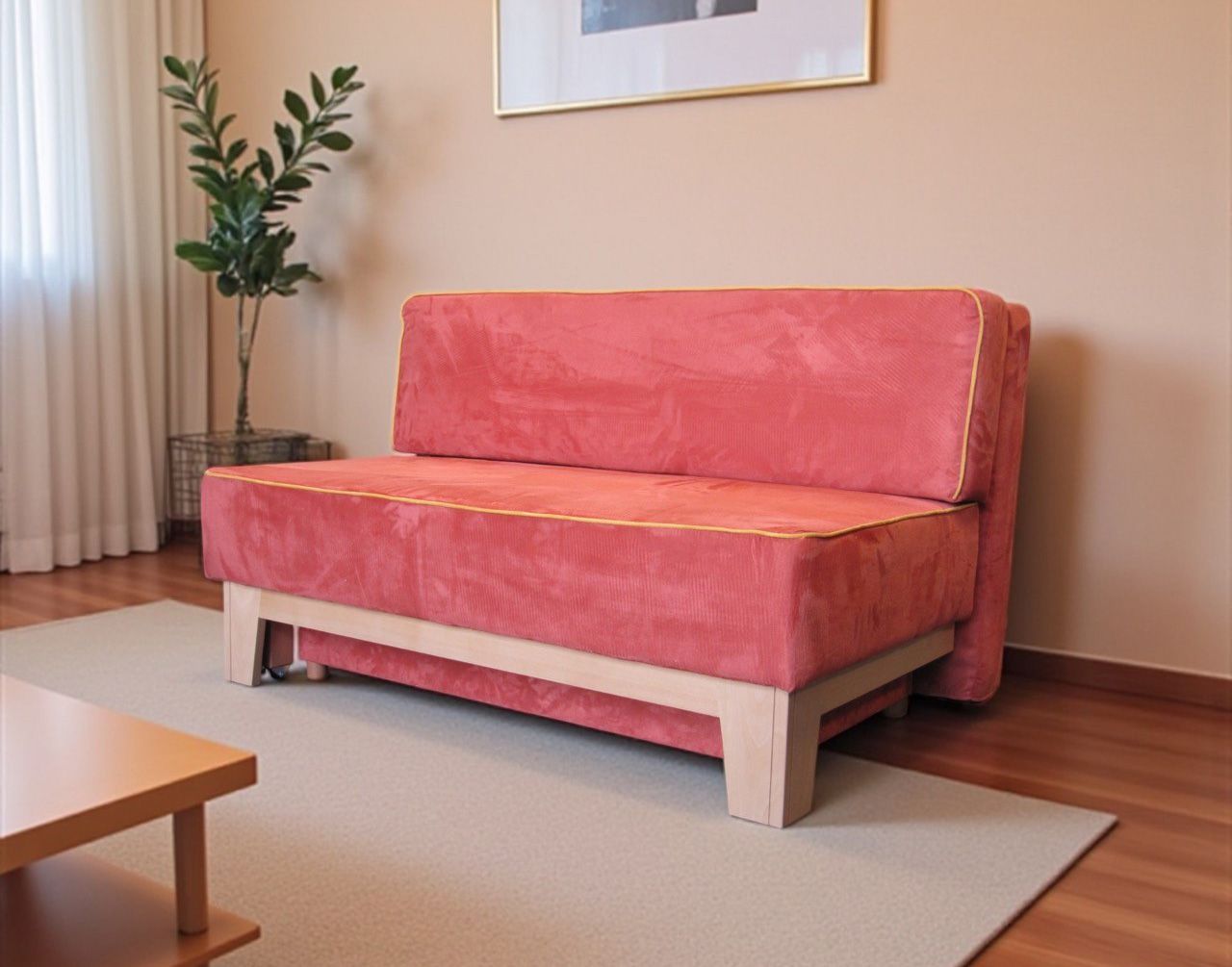 ספת ארוח קומפקטית דו מושבית נפתחת למיטה זוגית מרופדת בבד פנדה קטיפתי רך ומפנק וכוללת ארגז מצעים דגם מיני ספת ארוח קומפקטית דו מושבית נפתחת למיטה זוגית מרופדת בבד פנדה קטיפתי רך ומפנק וכוללת ארגז מצעים דגם מיני